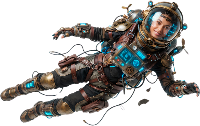 Astronauta en vuelo